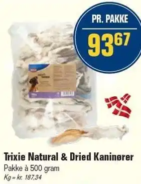 Otto Duborg Trixie Natural & Dried Kaninører tilbud