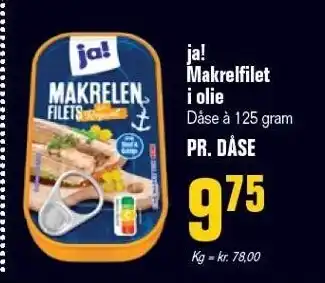 Otto Duborg ja! Makrelfilet i olie tilbud