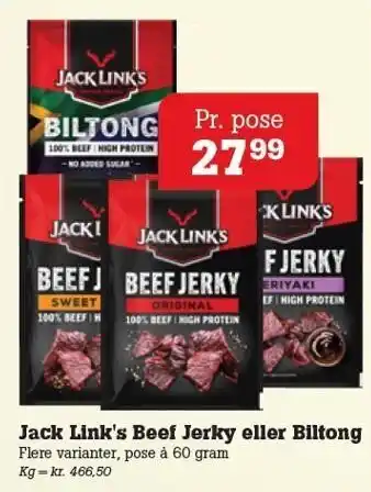 Poetzsch Padborg Jack Link's Beef Jerky eller Biltong tilbud