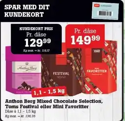 Poetzsch Padborg Anthon Berg Mixed Chocolate Selection, Toms Festival eller Mini Favoritter tilbud