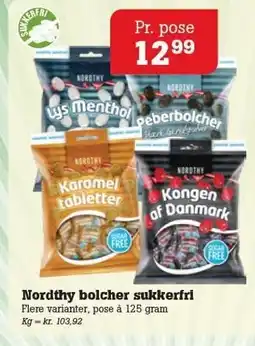 Poetzsch Padborg Nordthy bolcher sukkerfri tilbud