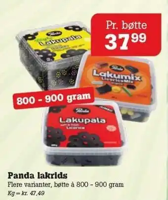 Poetzsch Padborg Panda lakrids tilbud