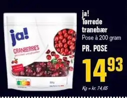 Poetzsch Padborg ja! Tørrede tranebær 200 gram tilbud