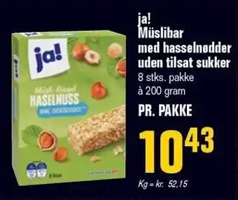 Poetzsch Padborg ja! Müslibar med hasselnødder 200 g tilbud