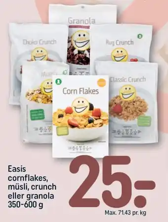 REMA 1000 EASIS cornflakes, müsli, crunch eller granola tilbud