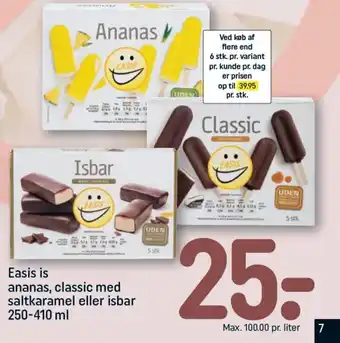 REMA 1000 EASIS is ananas, classic med saltkaramel eller isbar tilbud