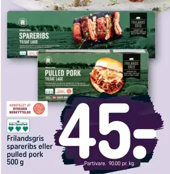 REMA 1000 Frilandsgris spareribs eller pulled pork tilbud