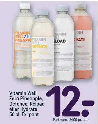 REMA 1000 VITAMIN WELL Zero Pineapple, Defence, Reload eller Hydrate tilbud