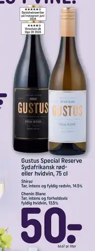 REMA 1000 GUSTUS Special Reserve Sydafrikansk rød- eller hvidvin tilbud