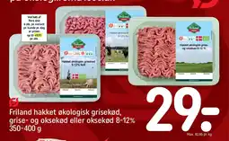 REMA 1000 FRILAND hakket økologisk grisekød, grise- og oksekød eller oksekød 8-12% tilbud