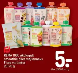 REMA 1000 REMA 1000 økologisk smoothie eller majssnacks tilbud