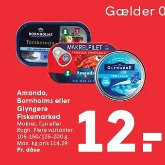 SPAR Amanda, Bornholms eller Glyngøre Fiskemarked tilbud