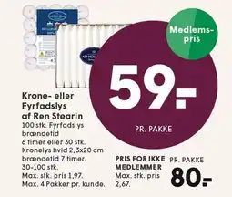 SPAR Krone- eller Fyrfadslys af Ren Stearin tilbud