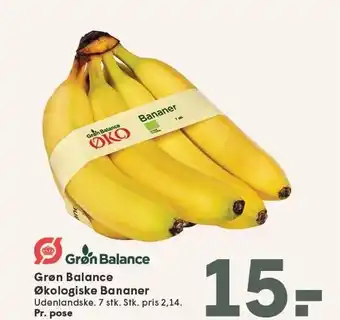 SPAR Grøn Balance Økologiske Bananer tilbud