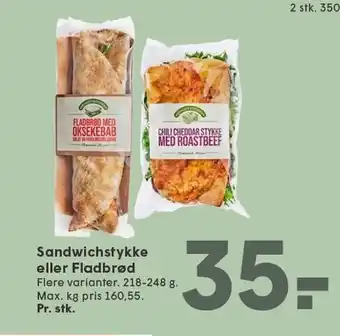 SPAR Sandwichstykke eller Fladbrød tilbud