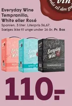 SPAR Everyday Wine Tempranillo White eller Rosé 3 liter tilbud