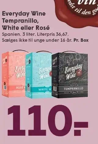 SPAR Everyday Wine Tempranillo White eller Rosé 3 liter tilbud