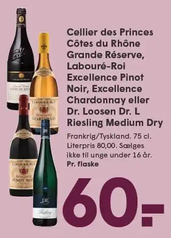 SPAR Franske eller Tyske vine 75 cl tilbud