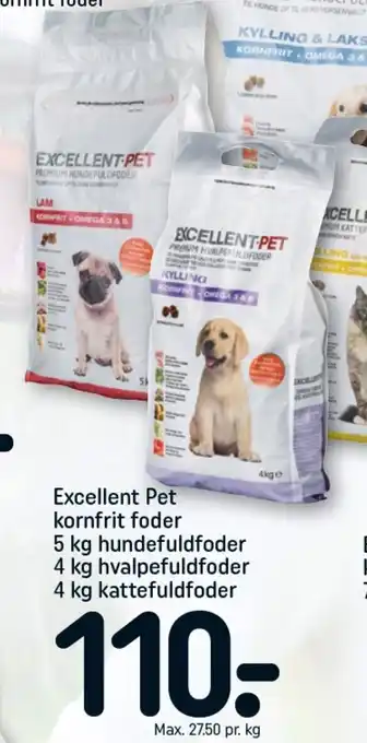 REMA 1000 EXCELLENT PET Kornfrit foder tilbud