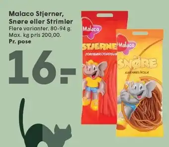 SPAR Malaco Stjerner, Snøre eller Strimler tilbud