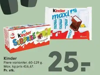 SPAR Kinder 60-129 g tilbud