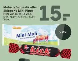 SPAR Malaco Børneslik eller Skipper's Mini Pipes tilbud