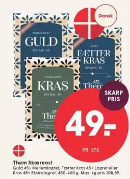 SPAR THEM SKÆREOST 450-460 g tilbud