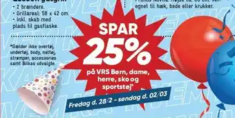 Bilka SPAR 25% på VRS Børn, dame, herre, sko og sportstøj tilbud