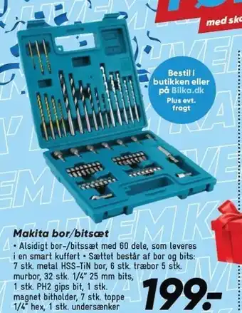 Bilka Makita bor/bitsæt tilbud