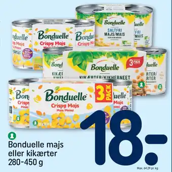 REMA 1000 BONDUELLE majs eller kikærter tilbud