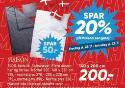 Bilka SPAR 20% på Maison sengetøj tilbud