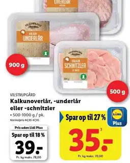 Lidl Kalkunoverlår, -underlår eller -schnitzler tilbud