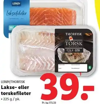 Lidl Lakse- eller torskefileter tilbud