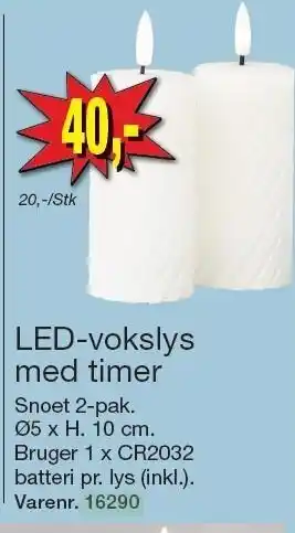 Harald Nyborg LED-vokslys med timer tilbud