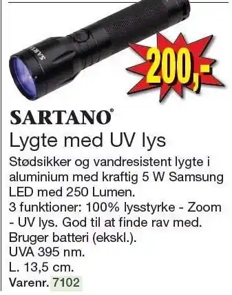 Harald Nyborg Lygte med UV lys tilbud