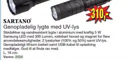 Harald Nyborg Genopladelig lygte med UV-lys tilbud