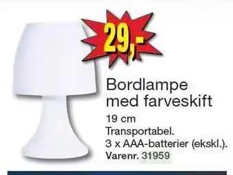 Harald Nyborg Bordlampe med farveskift tilbud