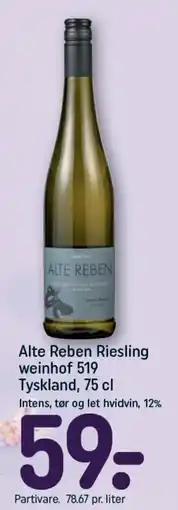 REMA 1000 ALTE REBEN Riesling weinhof 519 Tyskland tilbud