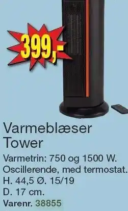 Harald Nyborg Varmeblæser Tower tilbud