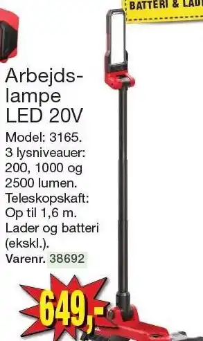 Harald Nyborg Arbejdslampe LED 20V tilbud