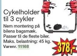 Harald Nyborg Cykelholder til 3 cykler tilbud