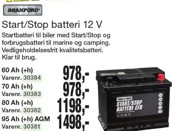 Harald Nyborg Start/Stop batteri 12V tilbud