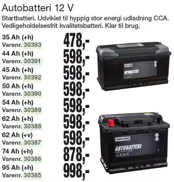 Harald Nyborg Autobatteri 12 V tilbud