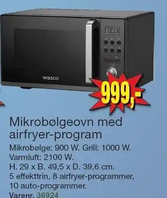 Harald Nyborg Mikrobølgeovn med airfryer-program tilbud