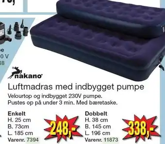 Harald Nyborg Luftmadras med indbygget pumpe tilbud