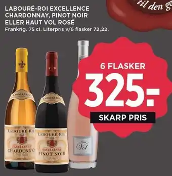 MENY LABOURÉ-ROI EXCELLENCE CHARDONNAY, PINOT NOIR ELLER HAUT VOL ROSÉ tilbud