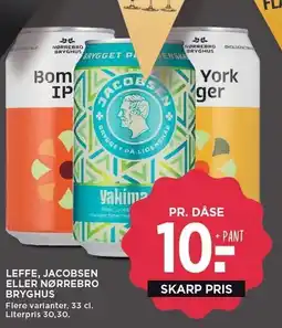 MENY LEFFE, JACOBSEN ELLER NØRREBRO BRYGHUS tilbud