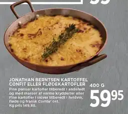 MENY JONATHAN BERNTSEN KARTOFFEL CONFIT ELLER FLØDEKARTOFLER tilbud