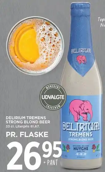 MENY DELIRIUM TREMENS STRONG BLOND BEER tilbud