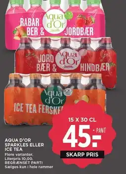 MENY AQUA D'OR SPARKLES ELLER ICE TEA tilbud